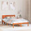 Berkfield Bed Frame with Headboard Wax Brown 135 x 190 cm Solid Pine Wood 1