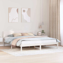 Berkfield Bed Frame White 180 x 200 cm Solid Pine wood