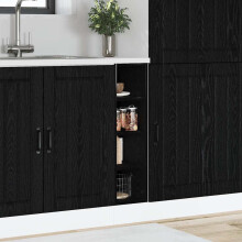 Berkfield Kitchen Base Cabinet with Shelf Black oak 20 x 44.5 x 81.5 cm