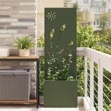Berkfield Garden Privacy Screen Olive green 50 x 140 cm Cold-rolled steel