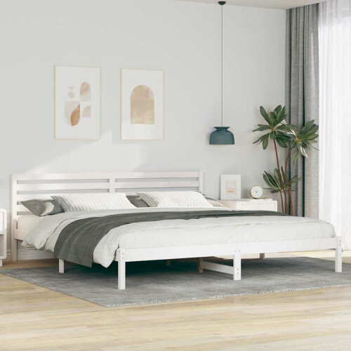 Berkfield Bed Frame with Headboard White 180 x 210 cm Solid Pine Wood