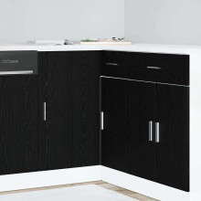 Berkfield Kitchen Corner Base Cabinet Black oak 86 x 46 x 81.5 cm