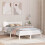 Berkfield Bed Frame with Headboard White 135 x 190 cm Solid Pine Wood 1