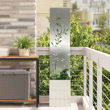 Berkfield Garden Privacy Screen Silver 32 x 32 x 150 cm Galvanised steel