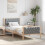 Berkfield Bed Frame with Headboard Light Grey 90 x 200 cm Solid Pine Wood 1