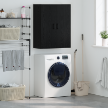 Berkfield Wall Cabinet Black Oak 69.5 x 34 x 90 cm Engineered Wood