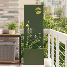Berkfield Garden Privacy Screen Olive green 50 x 150 cm Cold-rolled steel