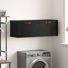 Berkfield Wall-Mounted Cabinet Wall-mounted Black Oak 100 x 36.5 x 35 cm