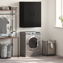 Berkfield Wall Cabinet Black Oak 69.5 x 34 x 90 cm Engineered Wood