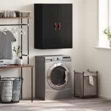 Berkfield Wall Cabinet Black Oak 69.5 x 34 x 90 cm Engineered Wood