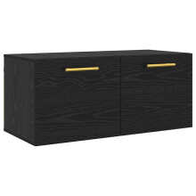 Berkfield Wall Cabinet Black oak 80 x 36.5 x 35 cm Engineered wood