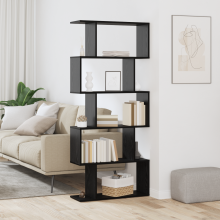 Berkfield Book Cabinet Black Oak 70 x 24 x 161 cm Engineered Wood