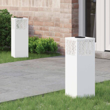 Berkfield Solar LED Pathway Light 2 pcs White Cold Rolled Steel