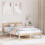 Berkfield Bed Frame with Headboard Natural 135 x 190 cm Solid Pine Wood 1