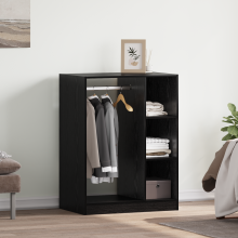 Berkfield Wardrobe with Shelf with Storage Black Oak 77 x 48 x 102 cm