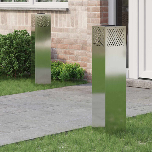 Berkfield Solar LED Pathway Light 2 pcs Silver Galvanized