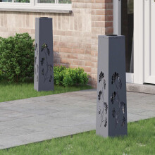 Berkfield Solar LED Pathway Light 2 pcs Anthracite Cold Rolled Steel