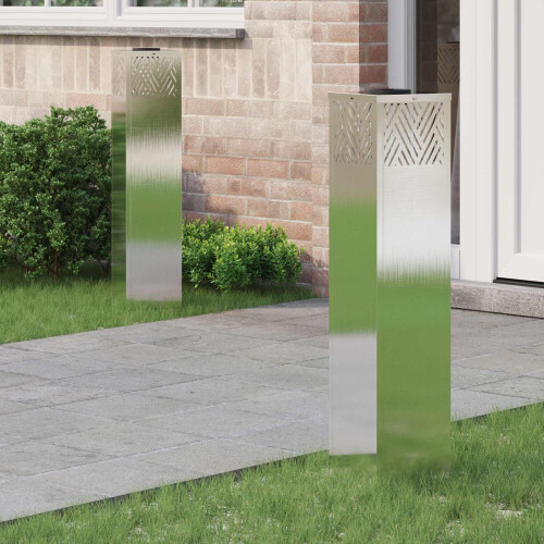 Berkfield Solar LED Pathway Light 2 pcs Silver Stainless Steel