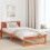 Berkfield Bed Frame with Headboard Wax Brown 90 x 200 cm Solid Pine Wood 1