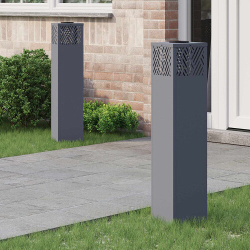 Berkfield Solar LED Pathway Light 2 pcs Anthracite Cold Rolled Steel