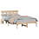 Berkfield Bed Frame with Headboard Brown 135 x 190 cm Solid Pine wood 1