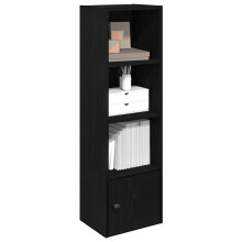 Berkfield Bookcase Black Oak 31x24x102 cm Engineered Wood