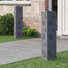 Berkfield Solar LED Pathway Light 2 pcs Anthracite Cold Rolled Steel