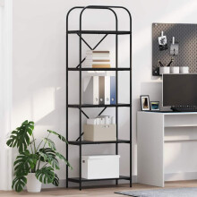 Berkfield Bookshelf Black Oak 60 x 30 x 183 cm Engineered wood