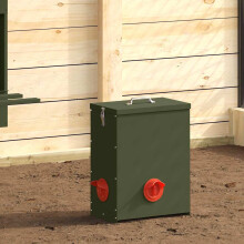 Berkfield Chicken Feeder 2 pcs Olive Green 32.5 x 20.5 x 43 cm