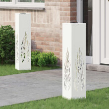 Berkfield Solar LED Pathway Light 2 pcs White Cold Rolled Steel