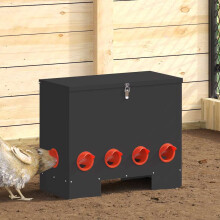 Berkfield Chicken Feeder 2 pcs Black 60.5 x 29 x 51 cm Cold-Rolled Steel