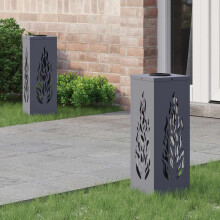 Berkfield Solar LED Pathway Light 2 pcs Anthracite Cold Rolled Steel