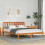 Berkfield Bed Frame with Headboard Wax Brown 150 x 200 cm Solid Pine Wood 1