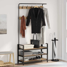 Berkfield Coat Rack Artisan Oak 95 x 34 x 184 cm Engineered wood