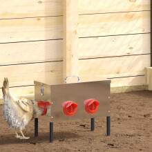 Berkfield Chicken Feeder 2 pcs Silver 41.5 x 20.5 x 33 cm