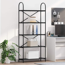 Berkfield Bookshelf Black Oak 80 x 30 x 183 cm Engineered wood