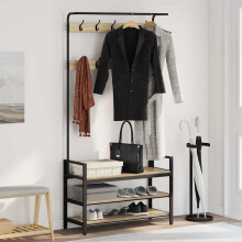 Berkfield Coat Rack Sonoma Oak 95 x 34 x 184 cm Engineered wood