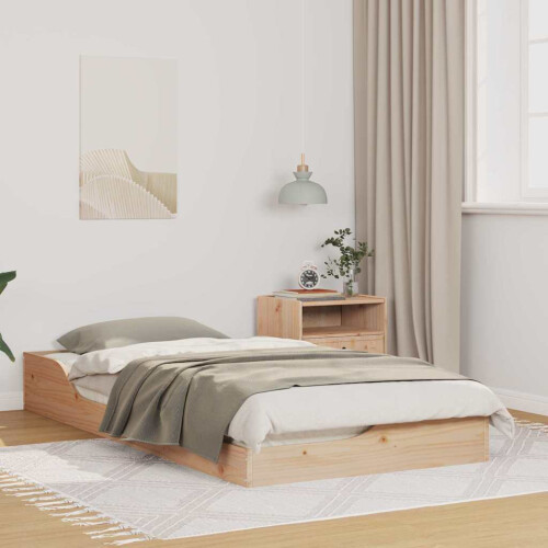 Berkfield Bed Frame Brown 75 x 190 cm Solid Pine Wood