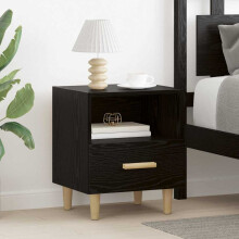 Berkfield Bedside Cabinet 2 pcs Black Oak 40 x 35 x 47 cm Engineered Wood