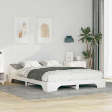 Berkfield Bed Frame White 140 x 220 cm Solid Pine Wood