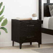 Berkfield Bed Cabinet 2 pcs Black Oak 40 x 35 x 47.5 cm Engineered Wood
