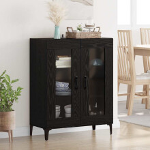 Berkfield Sideboard Black Oak 69.5 x 34 x 90 cm Engineered Wood and Iron