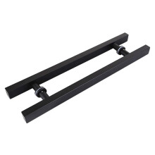 Modern Black Stainless Steel Door Handle 500x300mm, Square Tube Pull for Glass, Sliding and Wooden Doors