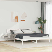 Berkfield Bed Frame with Headboard White 180 x 200 cm Solid Pine Wood