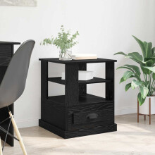 Berkfield Bedside Cabinet Black Oak 50 x 50 x 60 cm Engineered Wood
