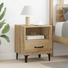 Berkfield Bedside Cabinet Artisan Oak 40 x 35 x 47.5 cm Engineered Wood