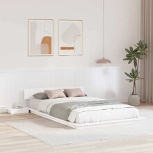 Berkfield Bed Frame with Headboard with Storage Brown 135 x 190 cm Wood