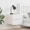Berkfield Bedside Table with Drawer White 39 x 34 x 33 cm Solid pinewood 1