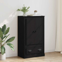 Berkfield Highboard Black Oak 60 x 35.5 x 103.5 cm Engineered Wood