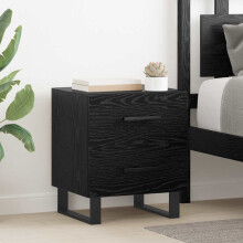 Berkfield Bedside Cabinet with Drawer 2 pcs Black Oak 40 x 35 x 47.5 cm